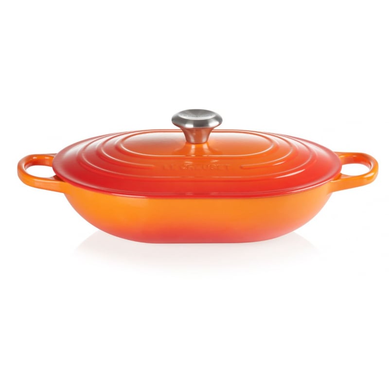 Le Creuset Oblong Low Casserole Oval 31 cm Orange Red Meesterslijpers