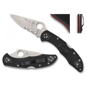 Spyderco Delica 4 Gekarteld Zakmes Thin Red Line Limited Edition