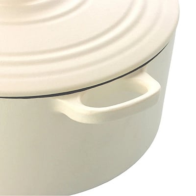 BK Bourgogne Cast Iron Casserole Cream White 24 cm