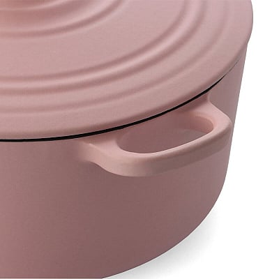 BK Bourgogne Cast Iron Casserole Blush Pink 28 cm