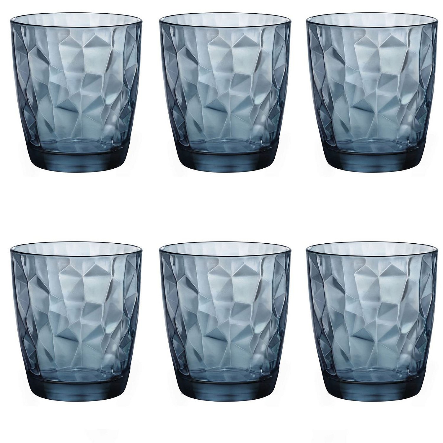 hoofd Samenhangend Verschuiving 6 x Bormioli Drinkglas Diamond Blauw 30.5 cl