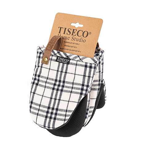 Tiseco Gripper Sherlock Checker Set Of 2 Oven Mitts