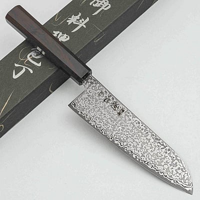 Hatsukokoro Hikari SLD Damast Ebony Santoku 17cm