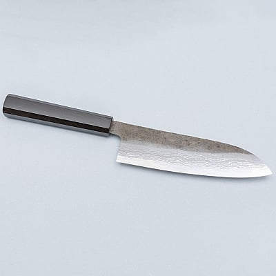 Hatsukokoro Inazuma Aogami Damascus Super Santoku
