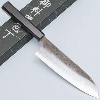 Hatsukokoro Inazuma Aogami Damascus Super Santoku