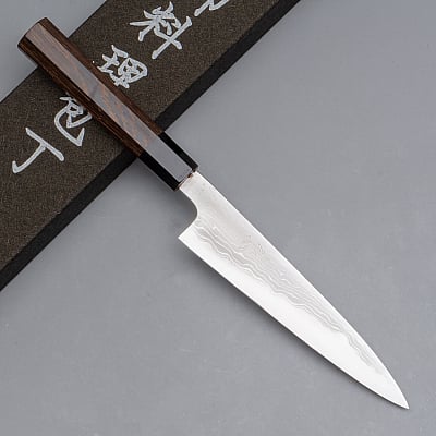 Hatsukokoro Komorebi Aogami 1 Damast Petty 15 cm