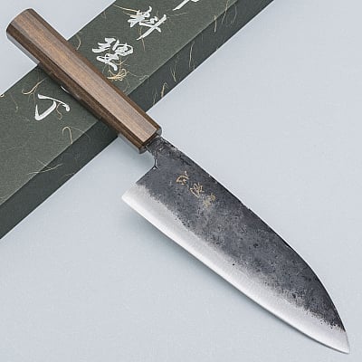 Hatsukokoro Kurogane Aogami #2 Santoku 17 cm