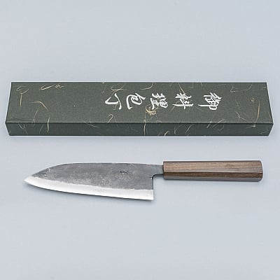 Hatsukokoro Kurogane Aogami #2 Santoku 17 cm