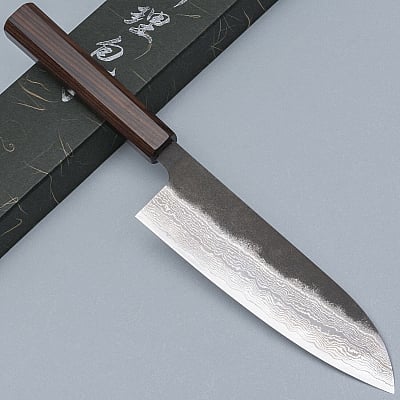 Hatsukokoro x Tojiro Handmade VG10 Damast Santoku 17 cm