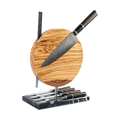 Homey's x Keith Haring Magnetic Knife Block Olive Wood 