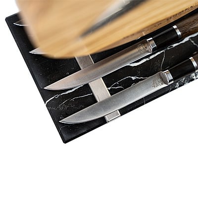 Homey's x Keith Haring Magnetic Knife Block Olive Wood 