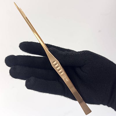 Kankuma Japan Gourmet Tweezers Straight Rose Gold 21 cm