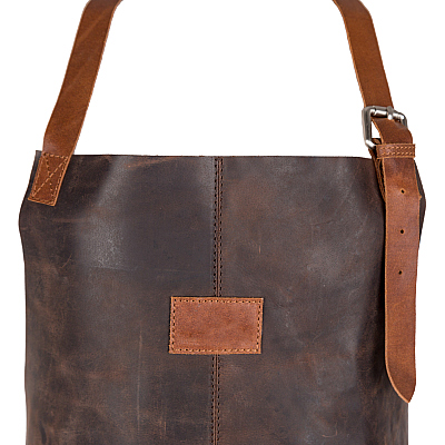 Kazoku Lederschürze Braun/Cognac