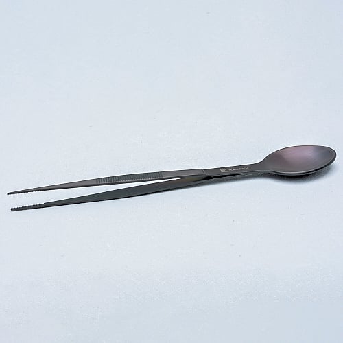 Kazoku Tasting Spoon With Tweezers Black