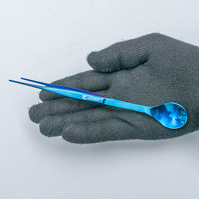 Kazoku Tasting Spoon With Tweezers Blue 