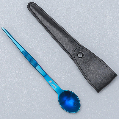 Kazoku Tasting Spoon With Tweezers Blue 