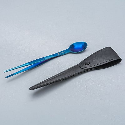 Kazoku Tasting Spoon With Tweezers Blue 