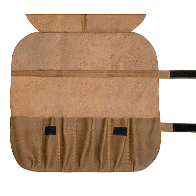 Kazoku Leather Knife Folder Brown 7 compartment