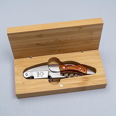 Laguiole Du Coeur Waiter's Knife / Wine Opener Rosewood with Bamboo Box