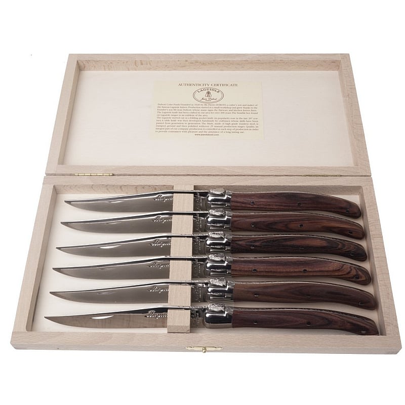 Laguiole Steak Knives Jean Dubost Rosewood Knivesworld.eu