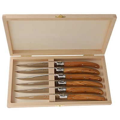 Laguiole Steakmessen Jean Dubost Olijfhout