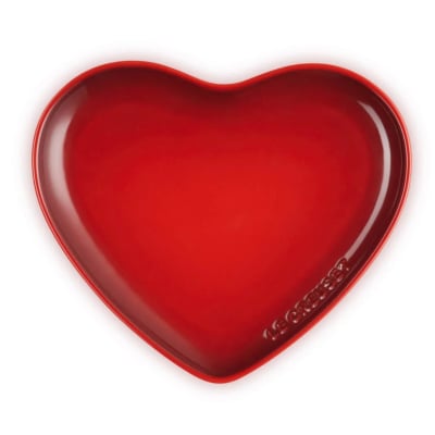 Le Creuset Groot Bord Hart Kersenrood