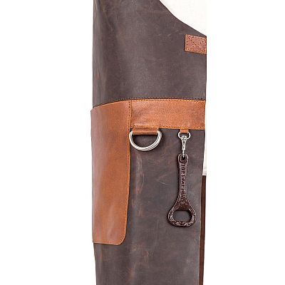 Kazoku Lederschürze Braun/Cognac