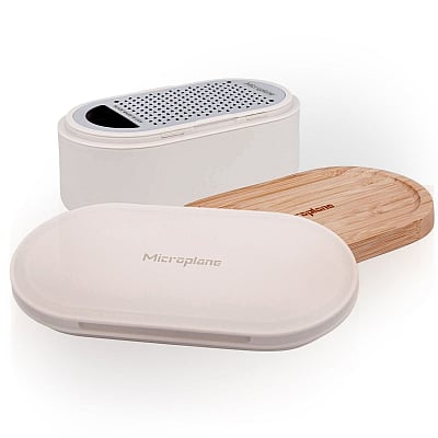 Microplane Container Rasp Cashmere/Bamboe