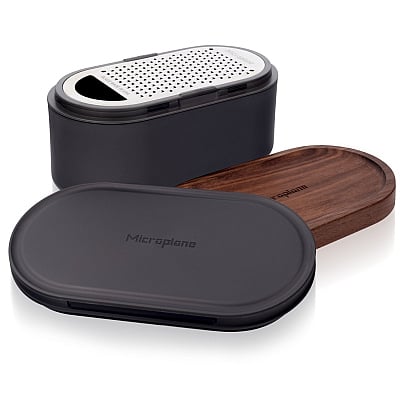 Microplane Container Rasp Antraciet/Walnoot