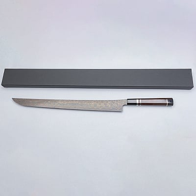 Nigara Anmon  Aogami #2 + Shirogami #2 Sakimaru Yanagiba 45 cm