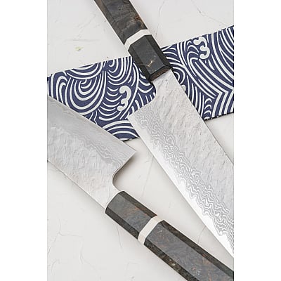 Nigara VG10 Tsuchime Damast Migaki Birch Kiritsuke 21 cm