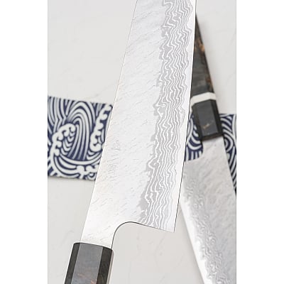 Nigara VG10 Tsuchime Damast Migaki Birch Kiritsuke 21 cm