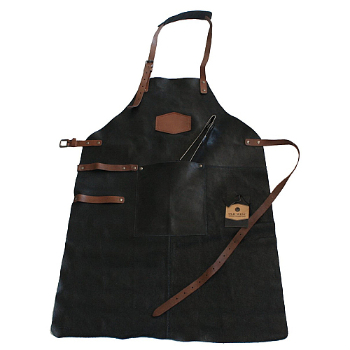 Old West Lederschürze Schwarz