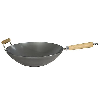 dexam professionele wok carbon staal 34 cm
