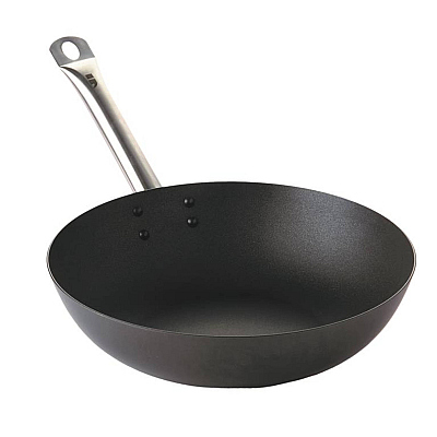 point virgule wok carbon staal 30 cm