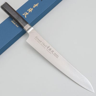 Sakai Takayuki Grand Chef Seigaiha Damascus Sujihiki 24 cm