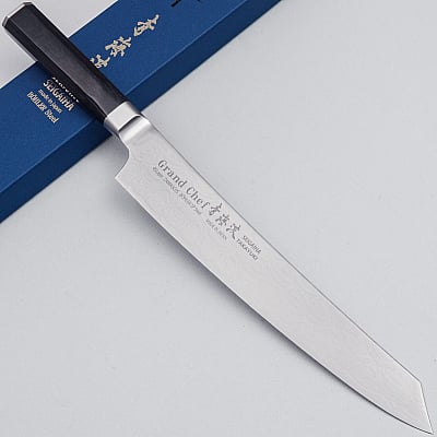 Sakai Takayuki Grand Chef Seigaiha Damascus Ktip Sujihiki 25 cm