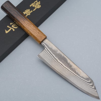 Shigeki Tanaka Ginsan Nickel Damast Oak Bunka 16.5 cm