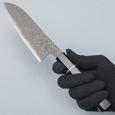 Shigeki Tanaka SG2 Damascus Ebony Ring Santoku 16.5 cm