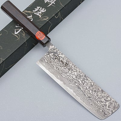 Shigeki Tanaka SG2 Damascus Ebony Nakiri 17 cm