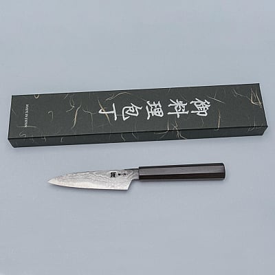 Shigeki Tanaka Aogami 2 Damascus Ebony Petty 12 cm