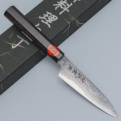 Shigeki Tanaka Aogami 2 Damascus Ebony Petty 12 cm