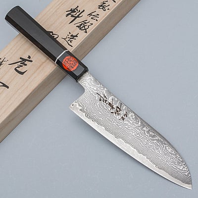 Shigeki Tanaka SG2 Damascus Santoku 16.5 cm