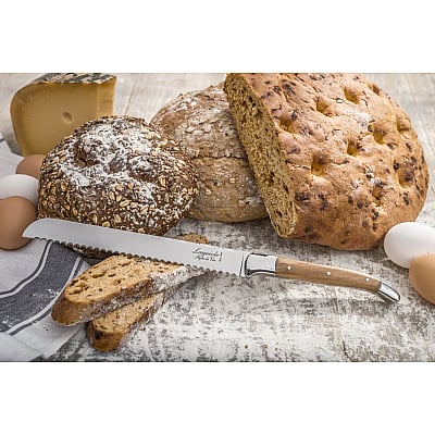 Laguiole Style de Vie Brotmesser aus Olivenholz 20 cm