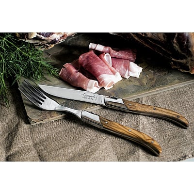 Laguiole Style de Vie Vorken Set Olijfhout