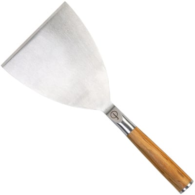 Forged BBQ Plancha Spatula Olijfhout