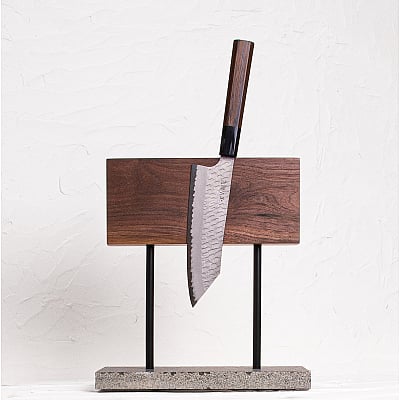 Style de Vie Magnetic Knife Block Walnut