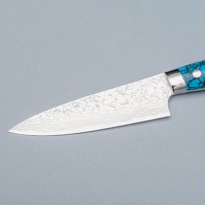 Takeshi Saji R2 Damast Turquiose Petty 13 cm