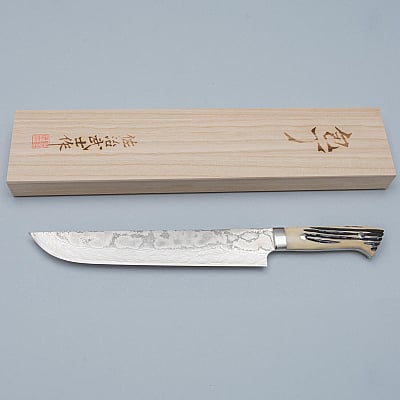 Takeshi Saji SG2 Diamond Damast Staghorn Sakimaru 24 cm