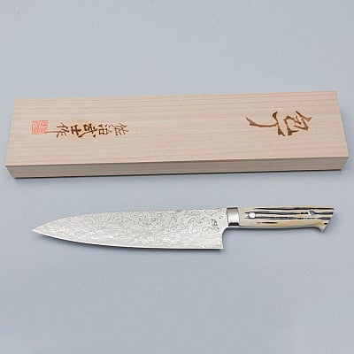 Takeshi Saji SG2 Diamond Damast Staghorn Gyuto 21 cm 